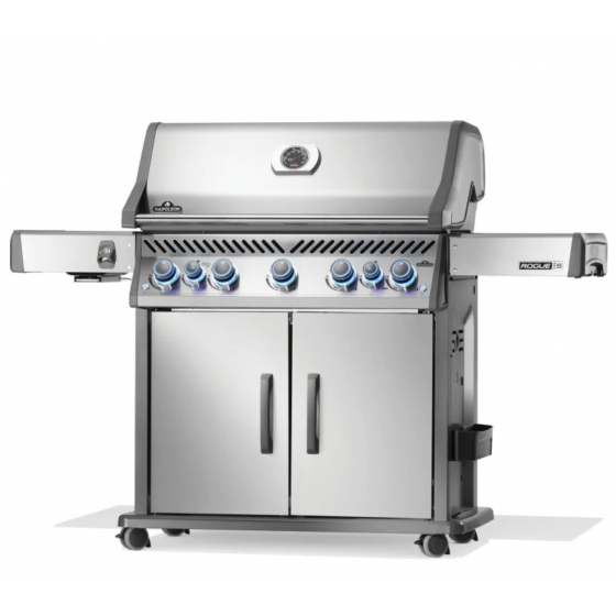 Grill gazowy Napoleon Rogue PRO-S 625 z palnikiem do steków 800°C i do rożna stalowy (2025)